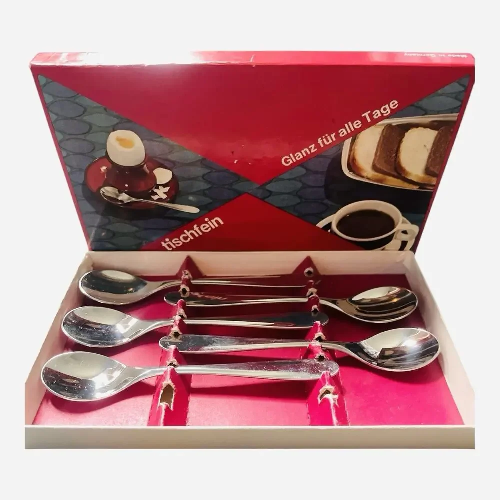 Vintage Marke Tischfein Demitasse Egg Spoons Set Of 5 Stainless Steel 18/8